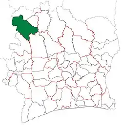 Odienné Department from 2005 to 2009. (Other subdivisions began to be divided in 2008).