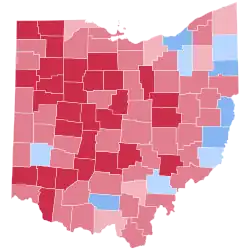 Map of election results by county