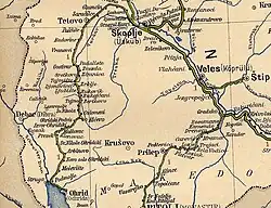 Ohrid railway route map