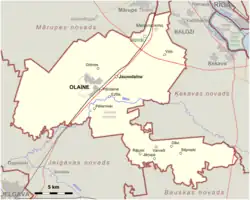 Location of Olaine Municipality