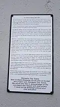 Informational plaque detailing Oldcastle Railway's history.