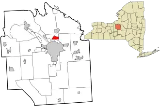 Location in Onondaga County and the state of New York.