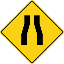 WA-23 Road narrows ahead