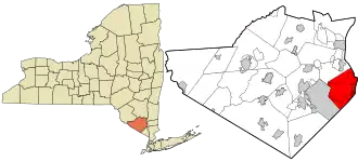 Location in Orange County and the state of New York.