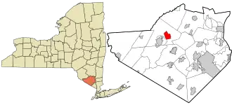 Location in Orange County and the state of New York.