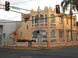 Orange house at intersection of Calle Jordan and Ave Manuel Fernandez Juncos in Sagrado Corazon