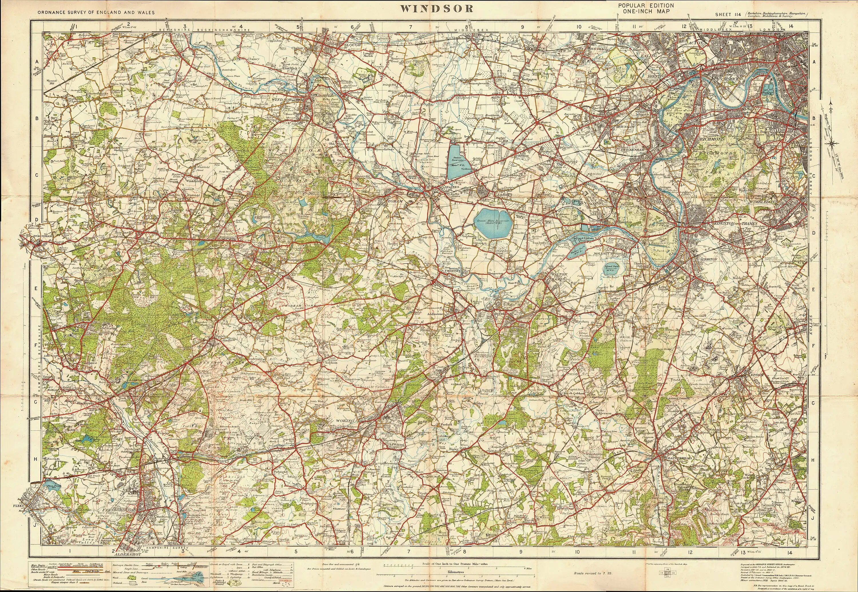 Ordnance Survey map of the Shepperton and Weybridge areas