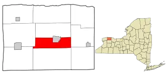 Location in Orleans County and the state of New York.