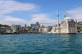 Ortaköy Square and Ortaköy Mosque in Istanbul, Turkey