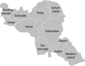 Administrational division of Salzkotten