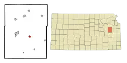 Location within Osage County and Kansas