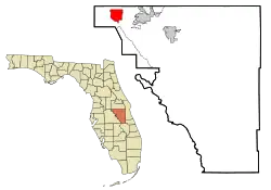Location in Osceola County and the state of Florida