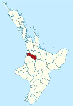 Ōtorohanga district within the North Island