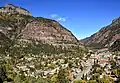 Ouray, Colorado, with Twin Peaks at upper left corner