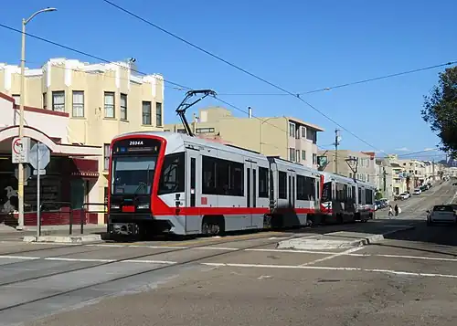 A train at Judah and 31th Avenue, 2019