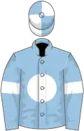 Light blue, white disc and armlets, quartered cap