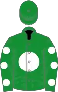 Green, white disc and spots on sleeves