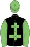 Black, light green cross of lorraine, sleeves and cap