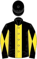 Black, yellow stripe, diabolo on sleeves