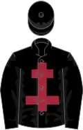 Black, maroon cross of lorraine