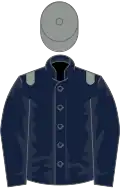 Dark blue, grey epaulets, grey cap