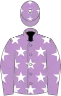 Mauve, white stars