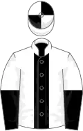 White, black panel, halved sleeves, quartered cap