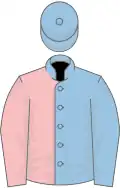 Light Blue and Pink (halved), light Blue cap