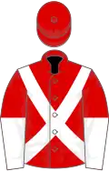 Red, white cross belts, halved sleeves