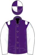 Purple, white epaulets and sleeves, quartered cap