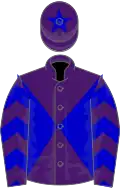 Purple, blue diabolo, chevrons on sleeves and star on cap