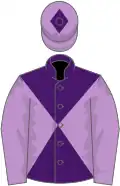 Purple and mauve diabolo, mauve sleeves, mauve cap, purple diamond