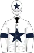 White, dark blue star, armlets and star on cap