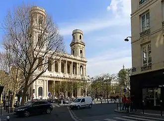 Place Saint-Sulpice and Church of Saint-Sulpice viewed from the Rue du Vieux-Colombier