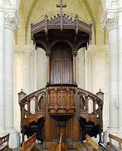 The pulpit in the nave
