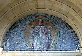 Vitreous enamel painting of Saint Ambroise.