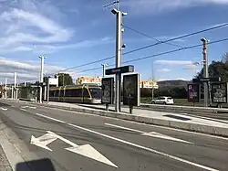 The station seen from the adjoining street
