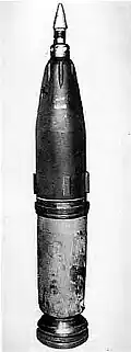 A complete 28 cm rocket-assisted projectile
