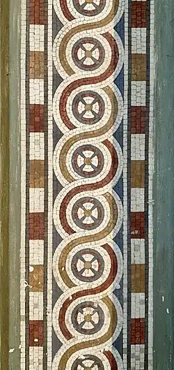 Neoclassical interlace on a wall in the Neues Museum, Berlin, by Friedrich August Stüler, 1843-1855