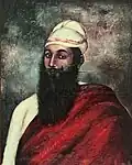 Painting of Bhai Gurmukh Singh Giani, attributed to August Schoefft, ca.1841–42.