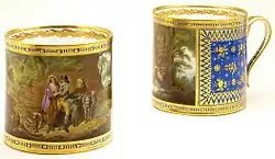 Pair of Derby mugs, c. 1810