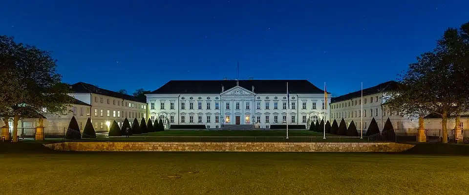 Nighttime view of Bellevue Palace