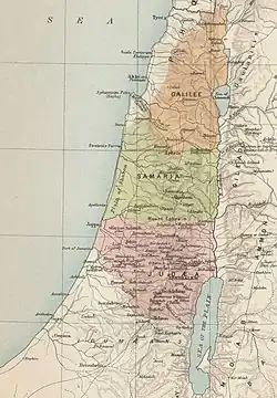 Topographic map of Palestine at the start of the Hasmonean dynasty