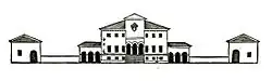 Villa Godi flanked by two structures.