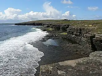 Low cliffs on the east coast