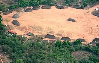 Aerial view of an Indigenous village