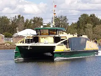 Parramatta River-class ferry MV John Nutt going up the Parramatta River