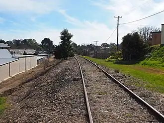 Colour photograph of a railway line
