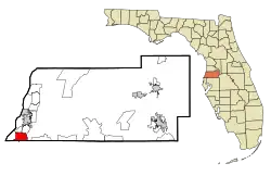 Location in Pasco County and the state of Florida