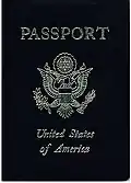 Cover of a non-biometric passport issued prior to August 2007